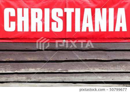 Christiania sign on a wall in Copenhagen 50799677