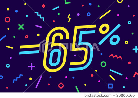Sale -65 percent. Banner for discount, sale. Design of poster 50800160