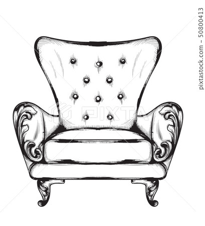 Rich baroque armchair Vector. Retro style Rich baroque armchair Vector. Retro style 50800413