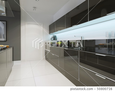 Black and white kitchen techno style 50800716