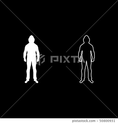 Man in the hood concept danger silhouette front Man in the hood concept danger silhouette front 50800931