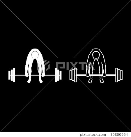 Muscular man weightlifter doing raising the 50800964