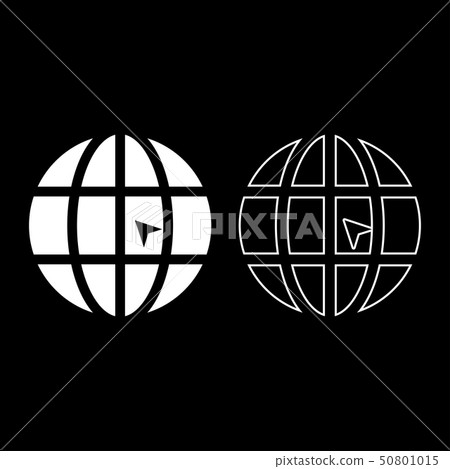 World with arrow world click concept website icon 50801015