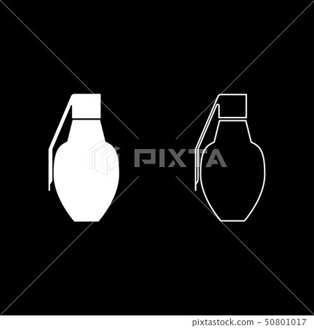 Grenade icon set white color illustration flat 50801017