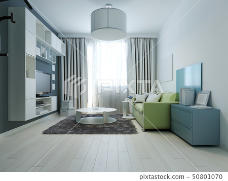 Design of bright colored living room kitsch style 50801070