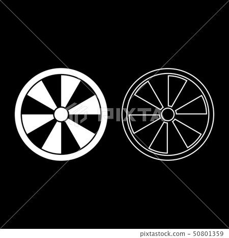 Viking shield icon set white color illustration 50801359