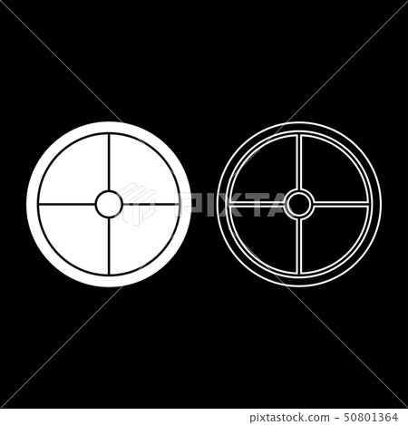 Viking shield icon set white color illustration 50801364