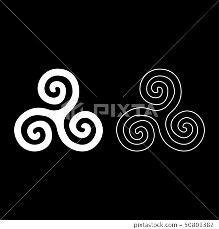 Triskelion or triskele symbol sign icon set white Triskelion or triskele symbol sign icon set white 50801382