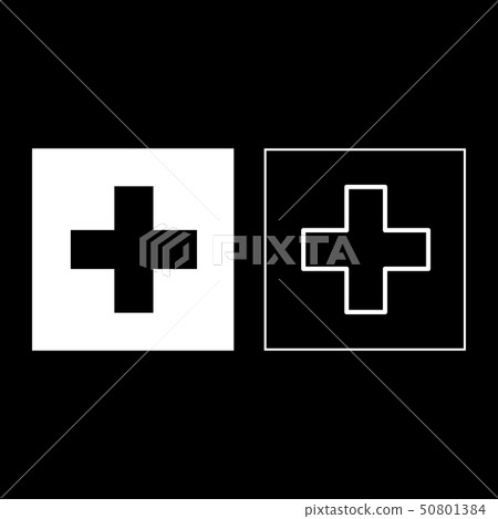 Flag of Switzerland icon set white color Flag of Switzerland icon set white color 50801384