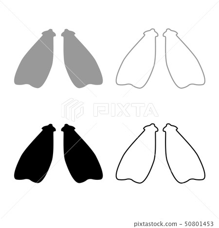 Flippers icon outline set grey black color 50801453