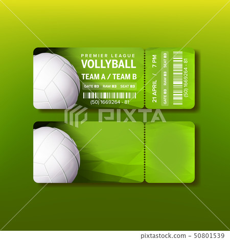 Ticket On Premier League Of Volleyball Vector 50801539