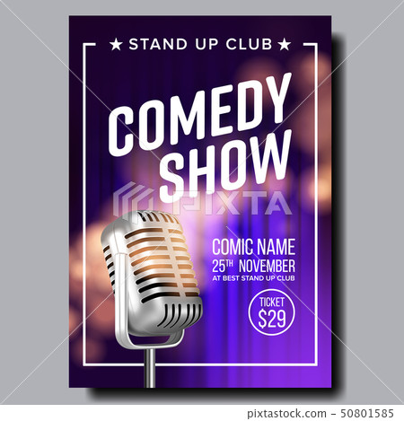 Poster Invitation To Comedy Show In Club Vector 50801585