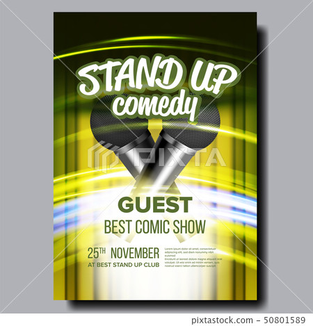 Invitation Banner Comedy Stand Up Concert Vector Invitation Banner Comedy Stand Up Concert Vector 50801589