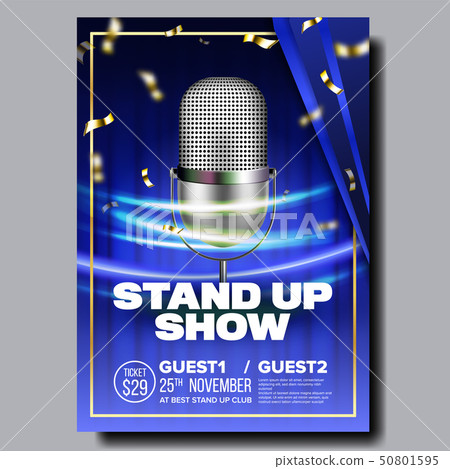 Bright Banner Of Stand Up Show In Club Vector 50801595