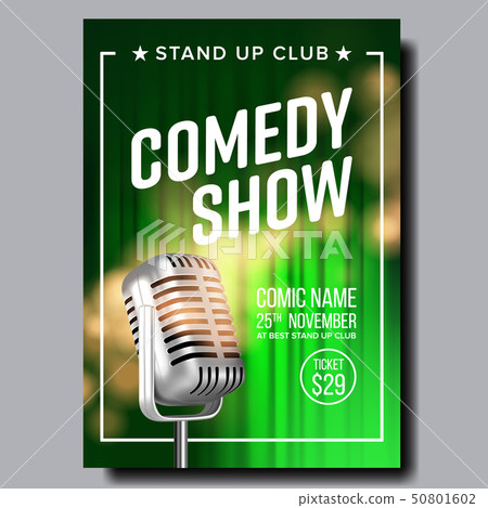 Banner Flyer To Stand Up Show In Night Club Vector 50801602