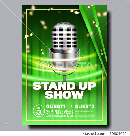 Bright Poster Of Stand Up Show In Club Vector 50801611