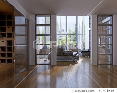 High-tech design of hallway 50801636