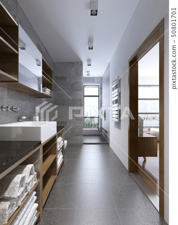 Bright modern bathroom interior with separaded Bright modern bathroom interior with separaded 50801701