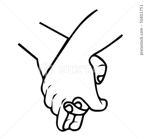 Holding Hands Promise For Friendship Outline Stock Illustration 50801751 Pixta