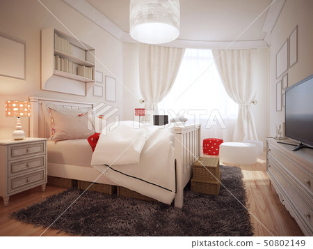 Elegant bedroom in art deco trend 50802149