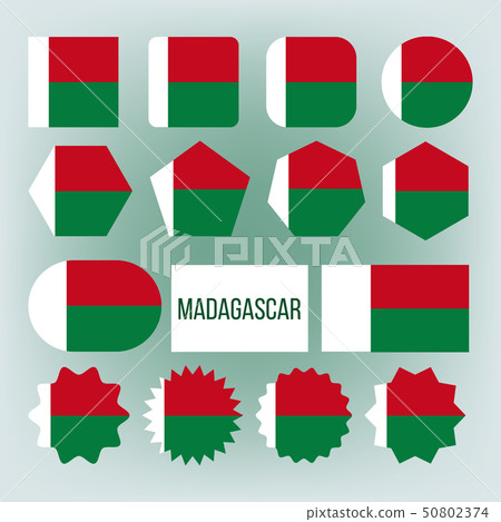 Madagascar Flag Collection Figure Icons Set Vector 50802374