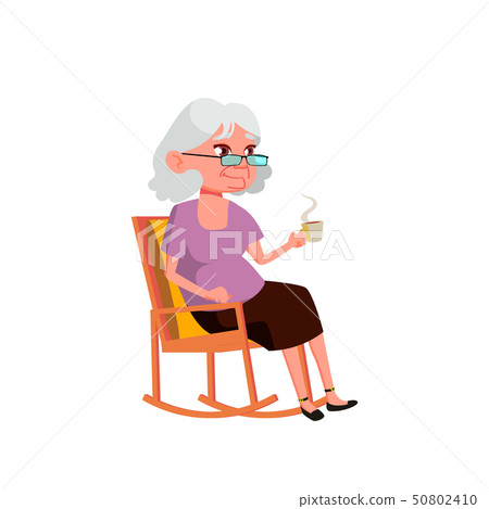 Caucasian Old Woman Vector. Elderly People. Senior Person. Isolated Cartoon Illustration Caucasian Old Woman Vector. Elderly People. Senior Person. Isolated Cartoon Illustration 50802410