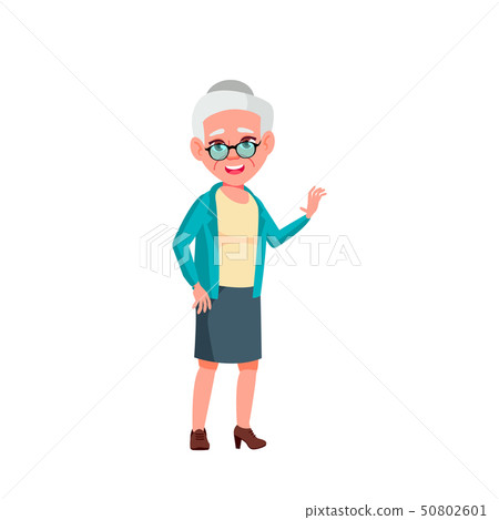 Caucasian Old Woman Vector. Elderly People. Senior Person. Isolated Cartoon Illustration Caucasian Old Woman Vector. Elderly People. Senior Person. Isolated Cartoon Illustration 50802601