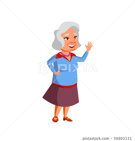 Asian Old Woman Vector. Elderly People. Senior Person. Isolated Cartoon Illustration Asian Old Woman Vector. Elderly People. Senior Person. Isolated Cartoon Illustration 50803131