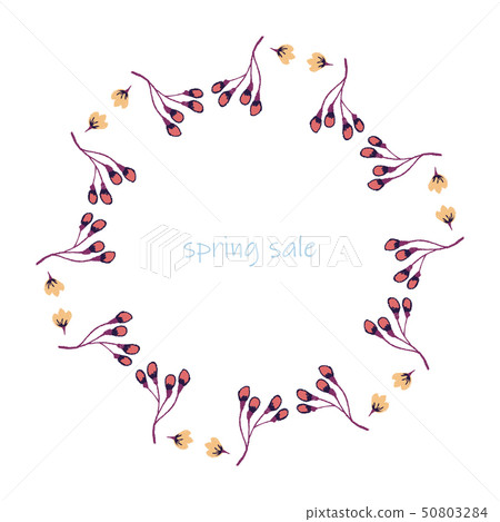 poster Spring sales on a floral watercolor background. ?ard, label, flyer, banner design element 50803284