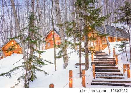 Furano, Hokkaido, Japan winter cabins Furano, Hokkaido, Japan winter cabins 50803452