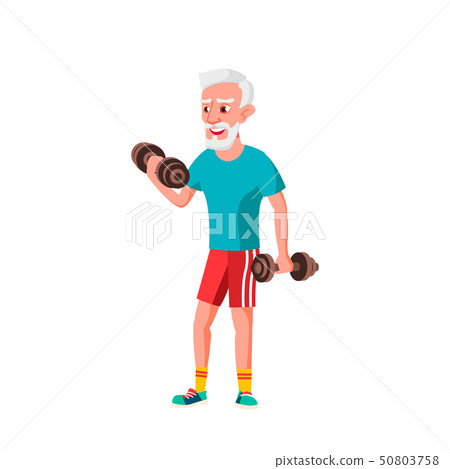 European Old Man Vector. Elderly People. Senior Person. Isolated Cartoon Illustration 50803758