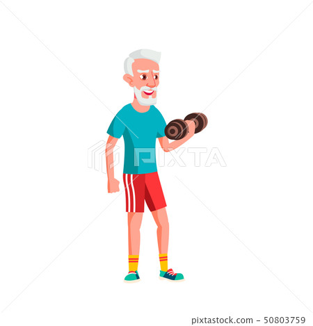 European Old Man Vector. Elderly People. Senior Person. Isolated Cartoon Illustration 50803759