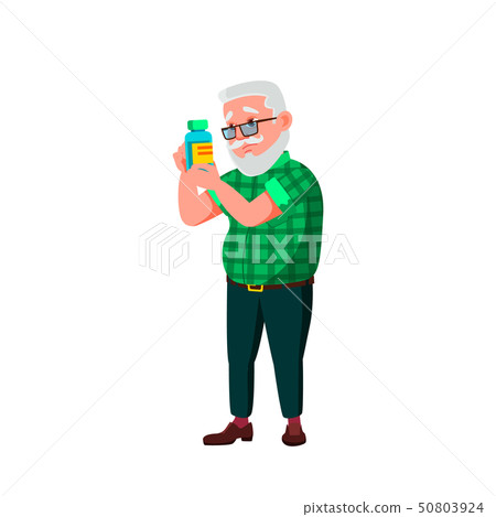 European Old Man Vector. Elderly People. Senior Person. Isolated Cartoon Illustration European Old Man Vector. Elderly People. Senior Person. Isolated Cartoon Illustration 50803924