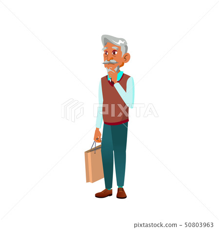 Arab, Muslim Old Man Vector. Elderly People. Senior Person. Isolated Cartoon Illustration 50803963