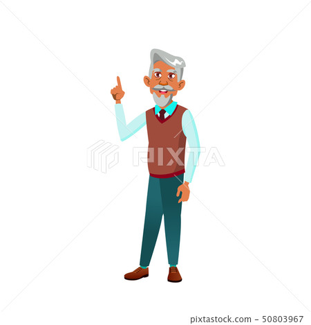 Arab, Muslim Old Man Vector. Elderly People. Senior Person. Isolated Cartoon Illustration 50803967
