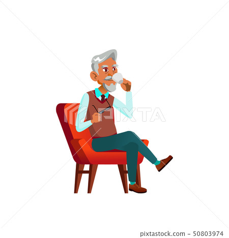 Arab, Muslim Old Man Vector. Elderly People. Senior Person. Isolated Cartoon Illustration 50803974