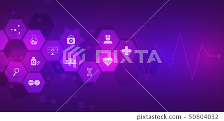 Abstract medical background with flat icons and symbols. Concepts and ideas for healthcare 50804032