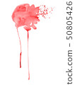 Red Watercolor Spots. Creative Abstract Aquarelle. Color Drops 50805426