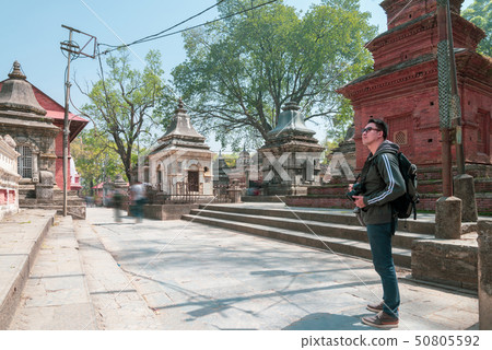 An asian man tourist enjoy viewing historic An asian man tourist enjoy viewing historic 50805592