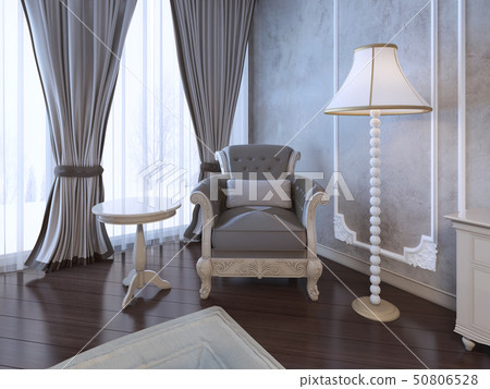 Relax place in neoclassic bedroom 50806528