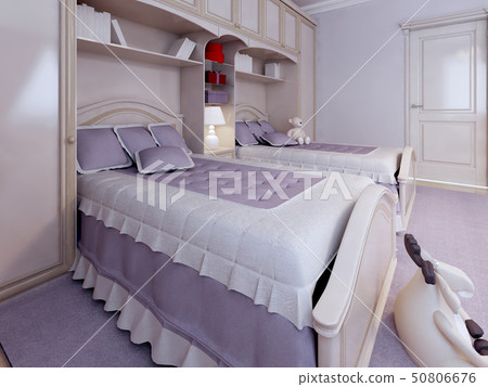 Luxury single bed in bedroom 50806676