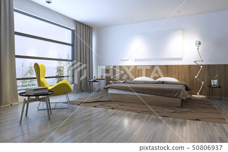 Interior of a hotel bedroom in the morning Interior of a hotel bedroom in the morning 50806937