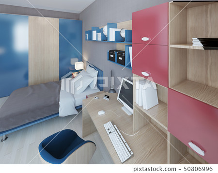 Work area in teenagers bedroom Work area in teenagers bedroom 50806996