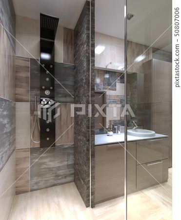 Minimalist shower separated from bathroom Minimalist shower separated from bathroom 50807006