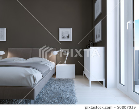 High Tech Bedroom Design Stock Illustration 50807039 Pixta