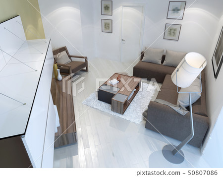 View of contemporary living room 50807086