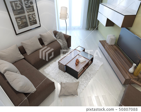 White color in the interior of the living room 50807088