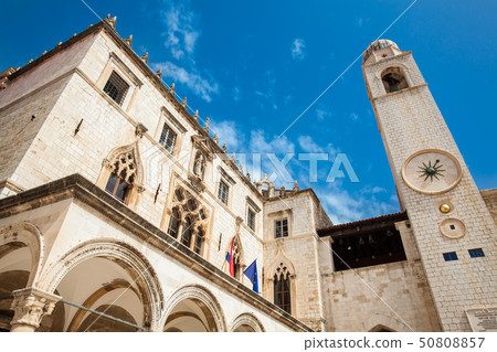 Sponza Palace and clock tower in Dubrovnik Sponza Palace and clock tower in Dubrovnik 50808857