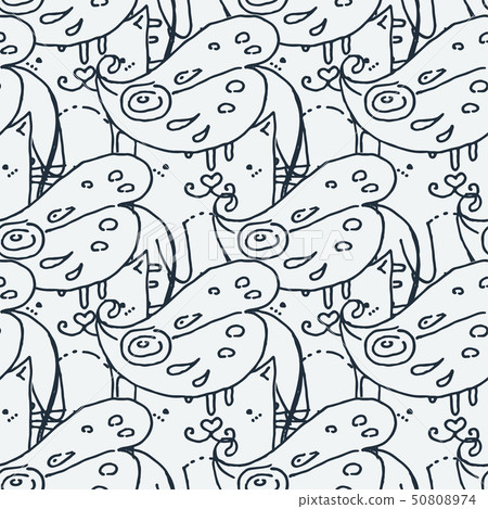 Seamless doodle pattern with cute elements Seamless doodle pattern with cute elements 50808974