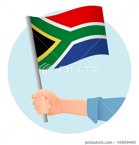 South Africa flag in hand icon South Africa flag in hand icon 50809400